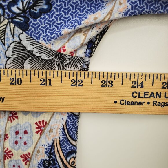 Chico's Floral Print Long Sleeve V Neck Tunic Top Women Size 2 US Large Paisley - Picture 9 of 11